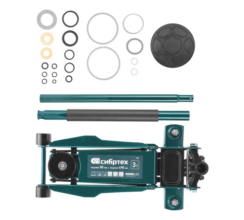 Домкрат подкатной гидравлический 3т 85-490 мм, 50850