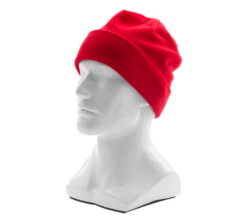 Шапка с отворотом из флиса для взрослых, размер 56-57, красная Сибртех