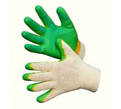 Перчатки х/б с двойным латексным покрытием Перчатки х/б с двойным латексным покрытием