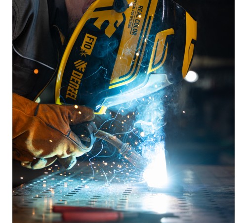 Щиток защитный лицевой (маска сварщика) F10, см. окно 100х96, Real Color, DIN 4-8/9-13 Denzel