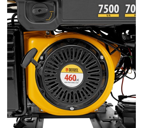 Генератор инверторный GS-7500iFEA, 7,5 кВт, 230 В, открытый корпус, электростартер, ATS DENZEL