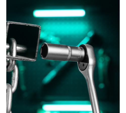 Головка торцевая удлиненная, 22 мм, шестигранная, CrV, под квадрат 1/2 Stels