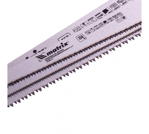 Ножовка по дереву 3 в одном: ножовка, 3 рабочих полотна, металлическая обрезиненная рукоятка Matrix