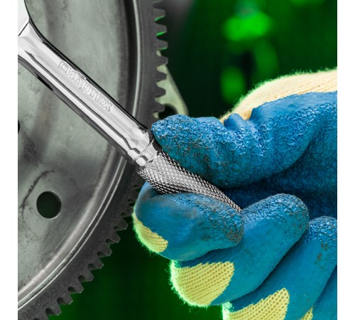 Ключ-трещотка 3/8", 45 зубьев, цельнометаллический, с быстрым сбросом, CrV, хром Сибртех