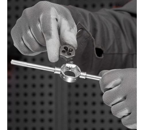 Набор метчиков и плашек М3-М12, плашко-метчикодержатель, 40 предметов, пластиковый бокс Sparta