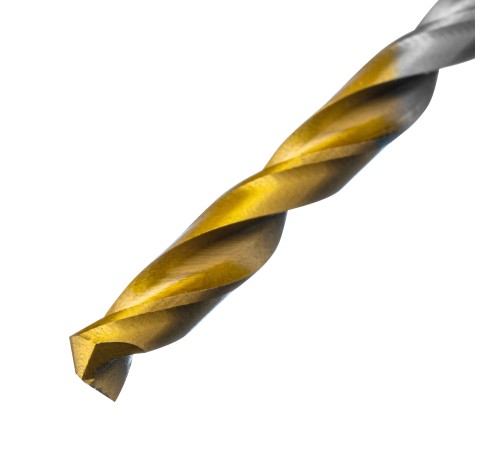 Сверло спиральное по металлу 4,5 х 126 мм, Р6М5, Golden Tip, удлиненное Denzel