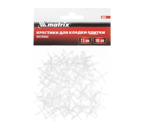 Крестики, 2.5 мм, для кладки плитки, 100 шт Matrix Крестики, 2.5 мм, для кладки плитки, 100 шт Matrix