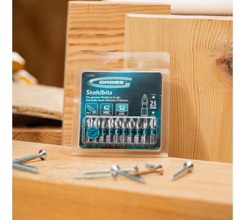 Бита PH2х25мм, сталь S2, шестигр., 10 шт. Gross