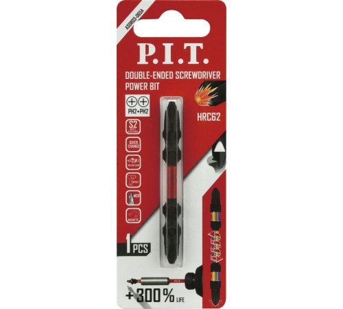 Бита ударная двусторонняя магнитная P.I.T. ASDR03-065A