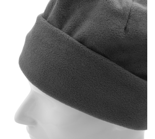 Шапка с отворотом из флиса для взрослых, размер 58-59, серая Сибртех