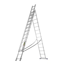 Лестница, 3 х 14 ступеней, алюминиевая, трехсекционная, Сибртех