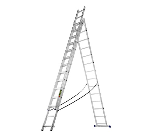 Лестница, 3 х 14 ступеней, алюминиевая, трехсекционная, Сибртех