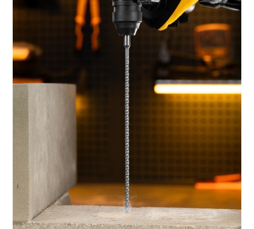 Бур по бетону, цельная крестовая пластина, 6x315 мм, SDS PLUS Denzel
