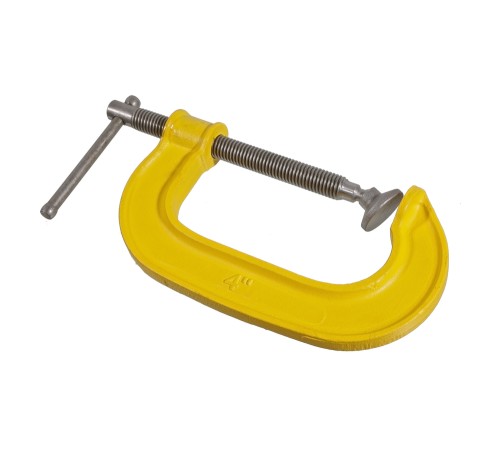 Струбцина G-образная, 100 мм / 4&apos&apos, чугун, оксидированный винт, hanskonner