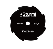 Нож стальной для бензотрим.,8 зубов, 255 мм x 25,4x8, Sturm!
