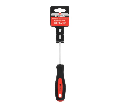 Отвертка Anti-Slip, SL5 х 100 мм, CrV, двухкомпонентная рукоятка Matrix