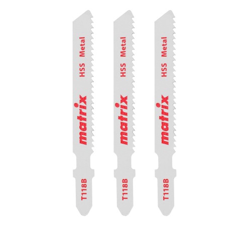 Полотна для электролобзика  по металлу, 3 шт, T118B, 50 x 2 мм, HSS Matrix