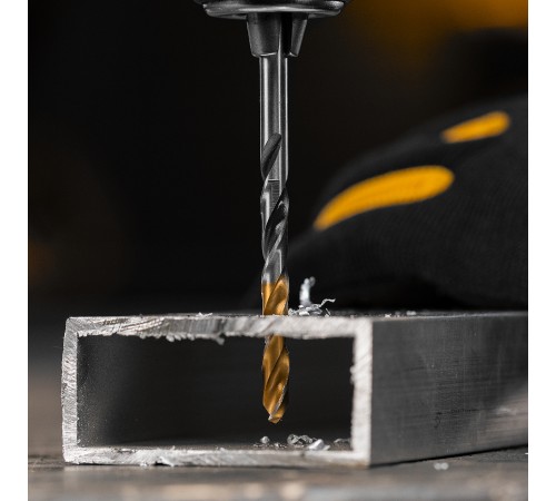 Сверло спиральное по металлу 5 x 86мм, Р6М5, Golden Tip, многогранная заточка Denzel