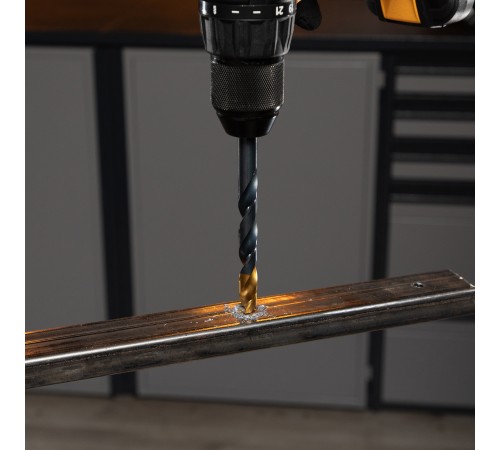 Сверло по металлу, 10 мм, HSS-Tin, Golden Tip, 8 шт. Denzel