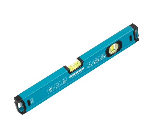 Уровень алюминиевый, магнит., фрезерованный, 2 глазка, 0,5 мм/м, 400 мм Gross