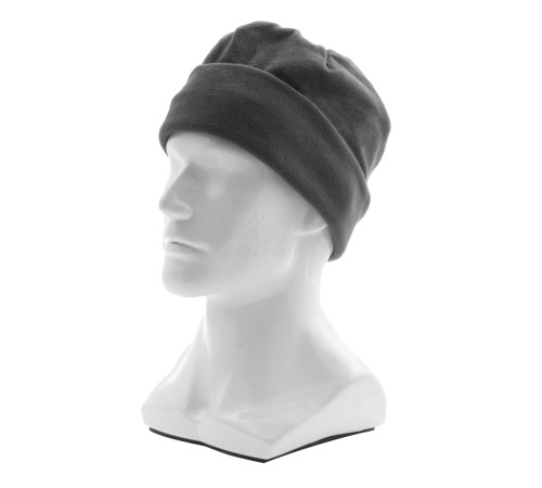 Шапка с отворотом из флиса для взрослых, размер 58-59, серая Сибртех