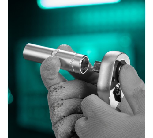 Головка торцевая удлиненная, 14 мм, шестигранная, CrV, под квадрат 1/2 Stels