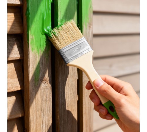 Кисть флейцевая, 70*8, натуральная щетина, пластиковая ручка, 10шт Сибртех