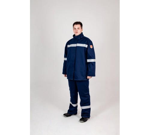 Костюм сварщика зимний Гефест-СОП 2 кл.защиты (тк.Хлопок-ОП,420) брюки, т.синий
