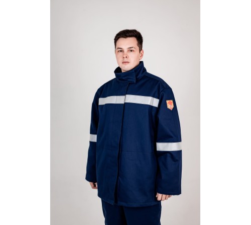 Костюм сварщика зимний Гефест-СОП 2 кл.защиты (тк.Хлопок-ОП,420) брюки, т.синий