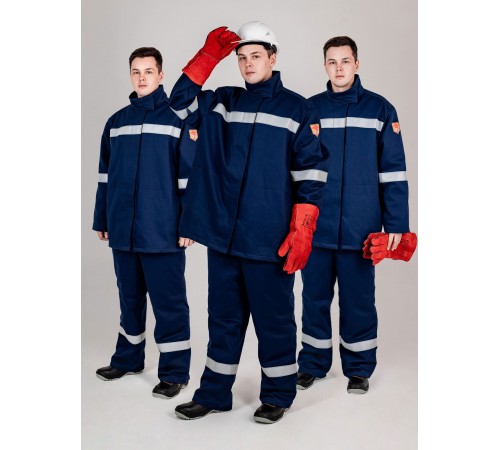 Костюм сварщика зимний Гефест-СОП 2 кл.защиты (тк.Хлопок-ОП,420) брюки, т.синий