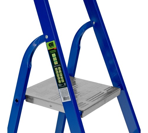 Стремянка, 4 ступени, стальной профиль, алюминиевые ступени Сибртех