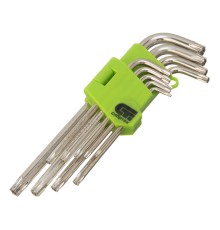 Набор ключей имбусовых Tamper-Torx , 9 шт: ТТ10-ТТ50.45x, закаленные, удлиненные, никель Сибртех