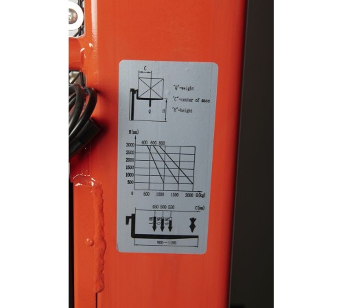 Штабелер гидравлический с электроподъемом 1,5 т 3,0 м TOR CTD15/30