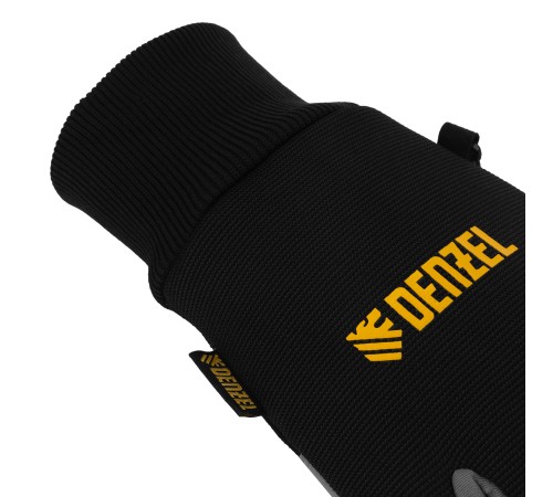 Перчатки универсальные, двойные, работа с сенсорным экраном, вязаная манжета, размер 9 Denzel