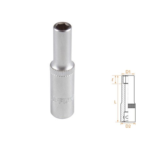 Головка торцевая глубокая шестигранная 1/4", 5,5 мм AFFIX AF00120055