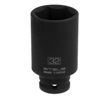 Головка ударная удлиненная шестигранная, 32 мм, 1/2, CrMo Stels