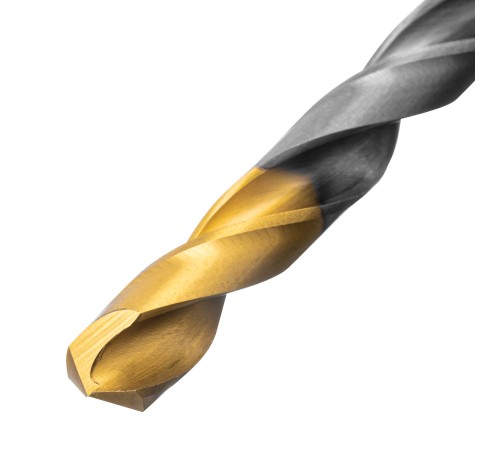 Набор сверл по металлу, 1-10 мм, Р6М5-TiN, Golden Tip, 10 шт Denzel