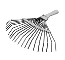 Грабли веерные стальные, 385 мм, 20 плоских зубьев, оксидированные, без черенка, Сибртех