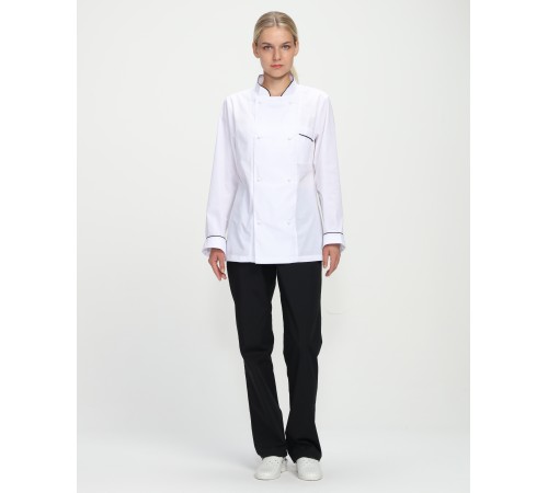 Костюм женский повара Гурман (тк.ТиСи), белый/черный