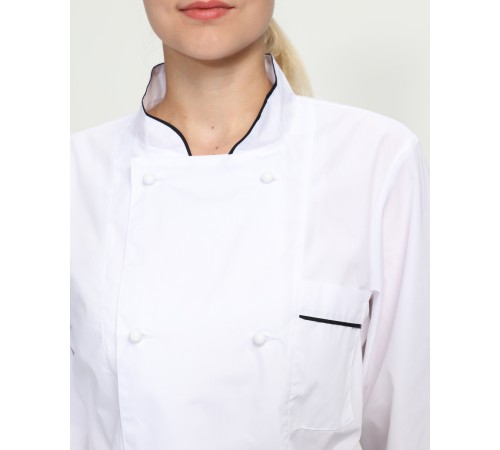 Костюм женский повара Гурман (тк.ТиСи), белый/черный