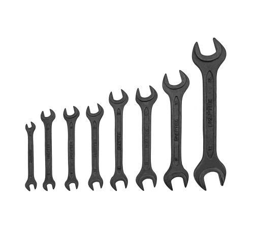Набор ключей рожковых, 6-24 мм, 8 шт, CrV, фосфатированные, ГОСТ 2839 Сибртех