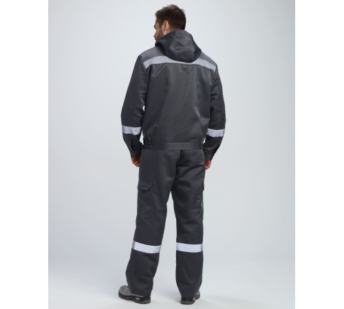 Костюм Титан-2 СОП с капюшоном CH (тк.Смесовая,210) п/к, т.серый/св.серый