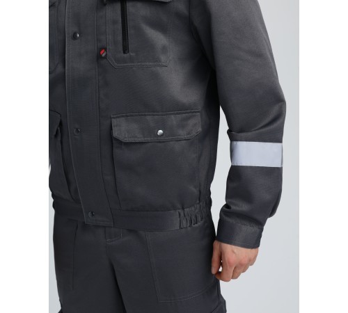 Костюм Титан-2 СОП с капюшоном CH (тк.Смесовая,210) п/к, т.серый/св.серый