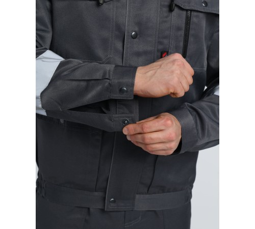 Костюм Титан-2 СОП с капюшоном CH (тк.Смесовая,210) п/к, т.серый/св.серый