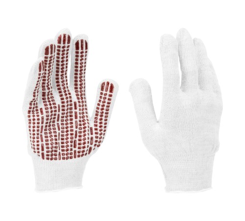 Перчатки трикотажные, х/б, ПВХ-гель Протектор, для точных работ, 13 класс Сибртех