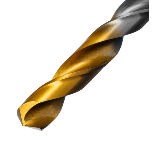 Сверло спиральное по металлу 11 х 195 мм, Р6М5, Golden Tip, удлиненное Denzel