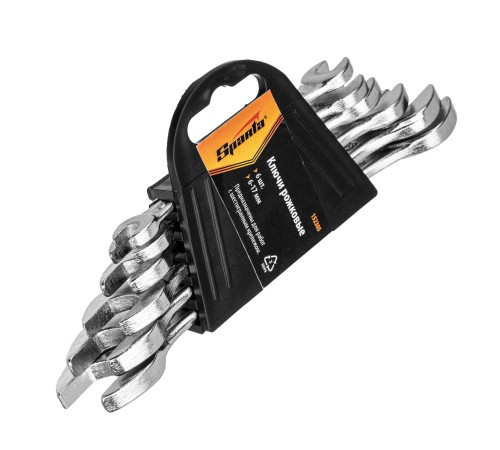 Набор ключей рожковых, 6 х 17 мм, 6 шт, хромированные Sparta