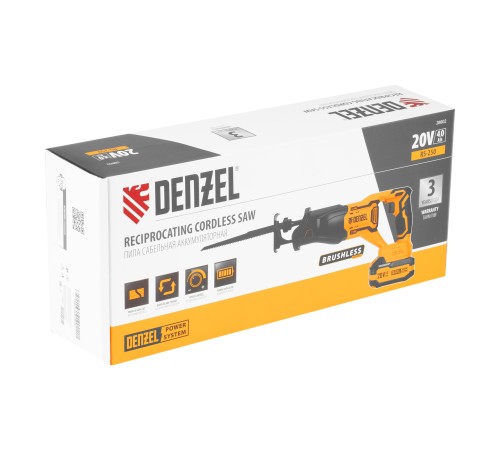 Пила сабельная аккумуляторная бесщет. RS-250, Li-Ion, 20 В Denzel