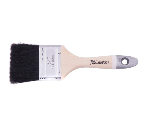 Кисть плоская, натуральная черная щетина, деревянная ручка 2.5