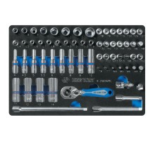 Набор торцевых головок 1/4" с принадлежностями, ложемент, 65 предметов KING TONY 9-2565MRV